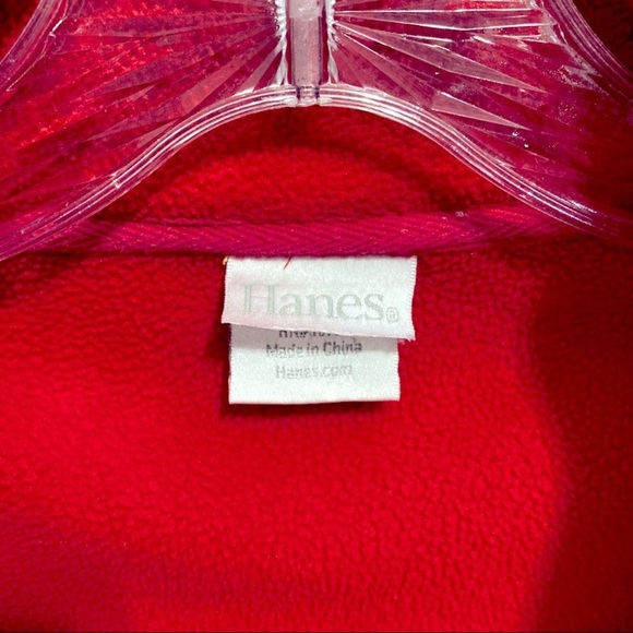 Hanes Men's Vivid Red Fleece Jacket - Picture 3 of 7